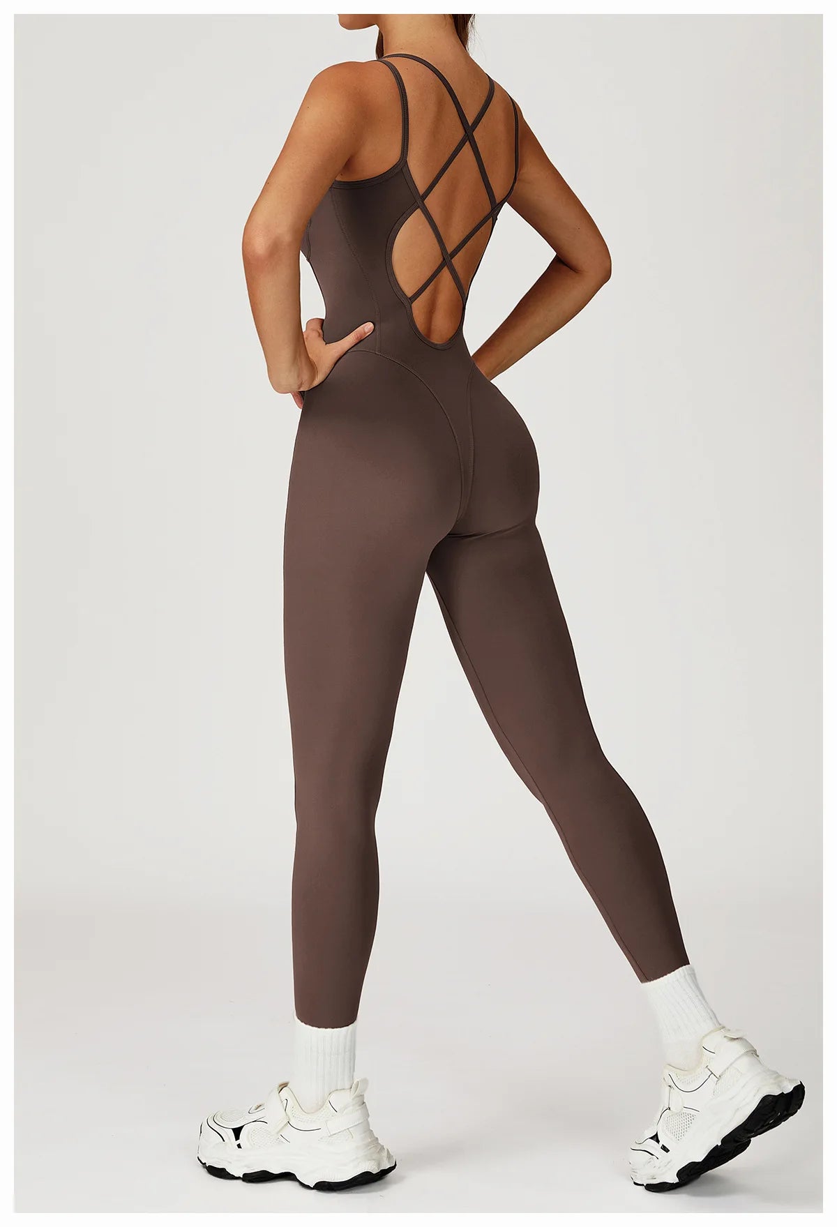 Naked Jumpsuit Cross back Women's Yoga Set One Piece Slim Yoga suit Outdoor Running Fitness suit Sexy Female Push Up Workout Set