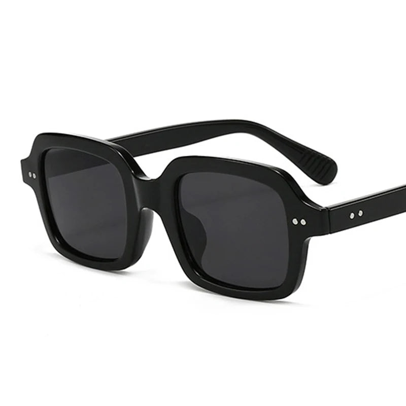 Retro Square Sunglasses for Women | Glossy Frame With Stud Accents UV400