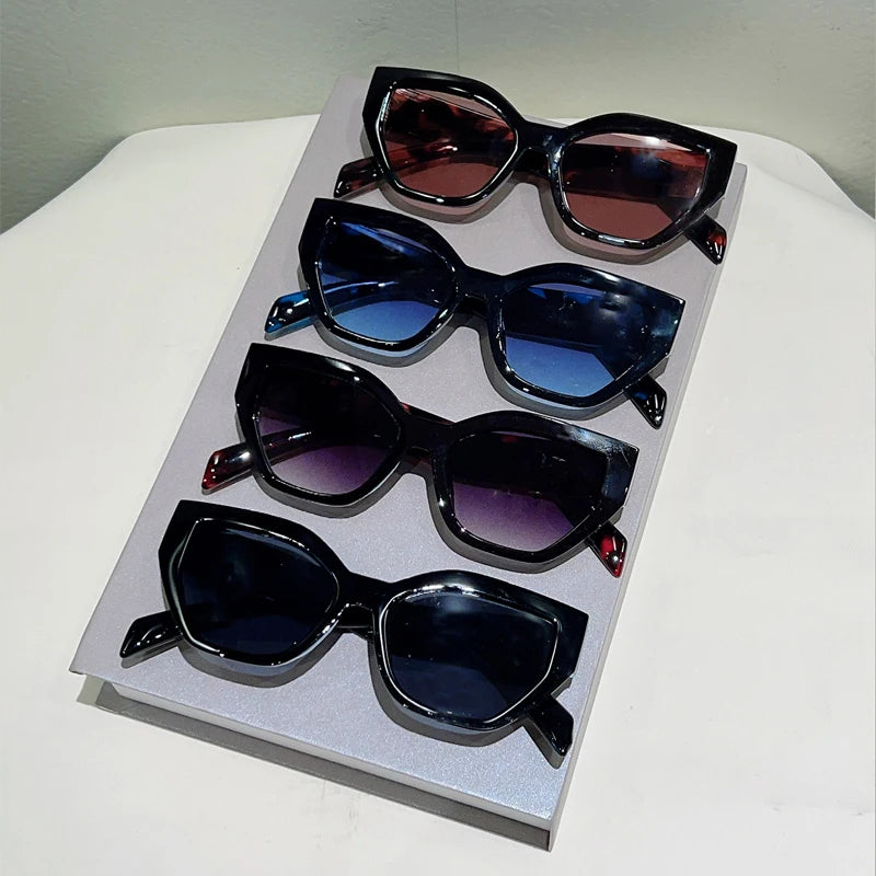 Oversized Cat-Eye Sunglasses for Women | UV400 Gradient Lenses & Glossy Frame