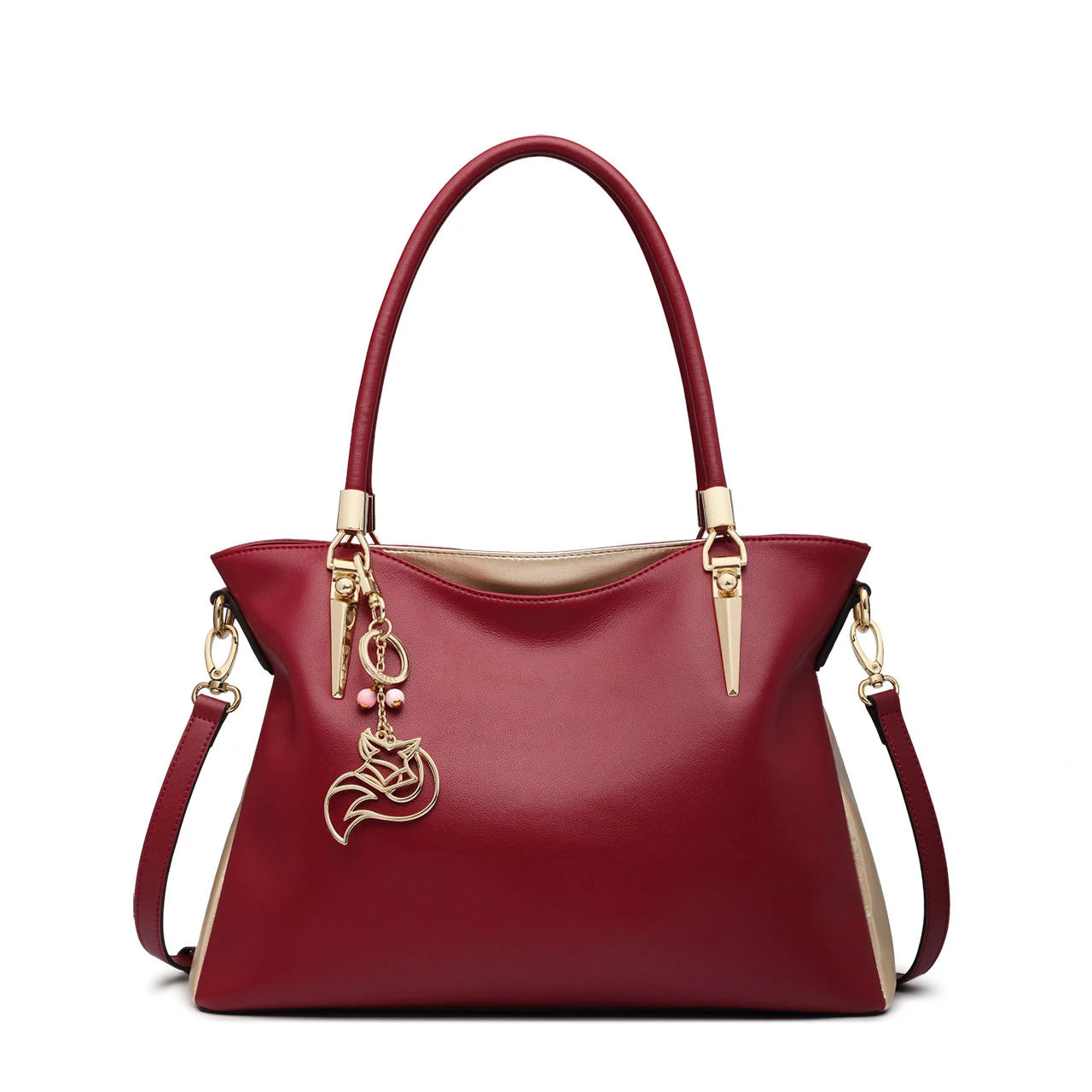 FOXER Split Leather Shoulder Tote Handbag for Women