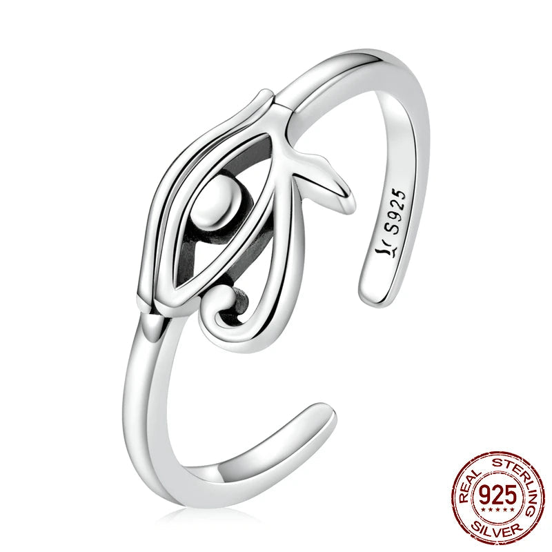 Murps Eye of Horus adjustable ring in oxidized 925 sterling silver