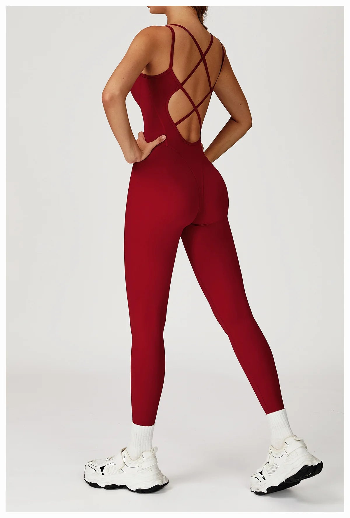 Naked Jumpsuit Cross back Women's Yoga Set One Piece Slim Yoga suit Outdoor Running Fitness suit Sexy Female Push Up Workout Set