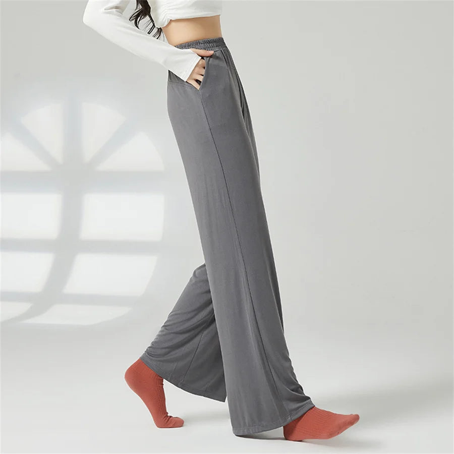 CloudSoft Modal Wide-Leg Lounge Pants – Women’s High-Waist