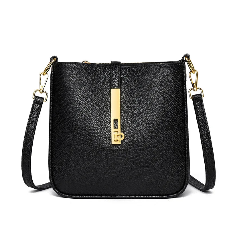 Murps Luxury Classic Leather Bucket Crossbody Bag