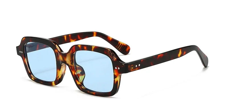 Retro Square Sunglasses for Women | Glossy Frame With Stud Accents UV400