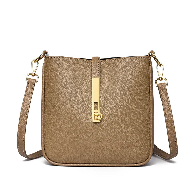 Murps Luxury Classic Leather Bucket Crossbody Bag