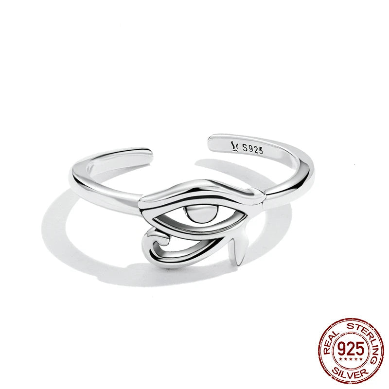 Murps Eye of Horus adjustable ring in oxidized 925 sterling silver