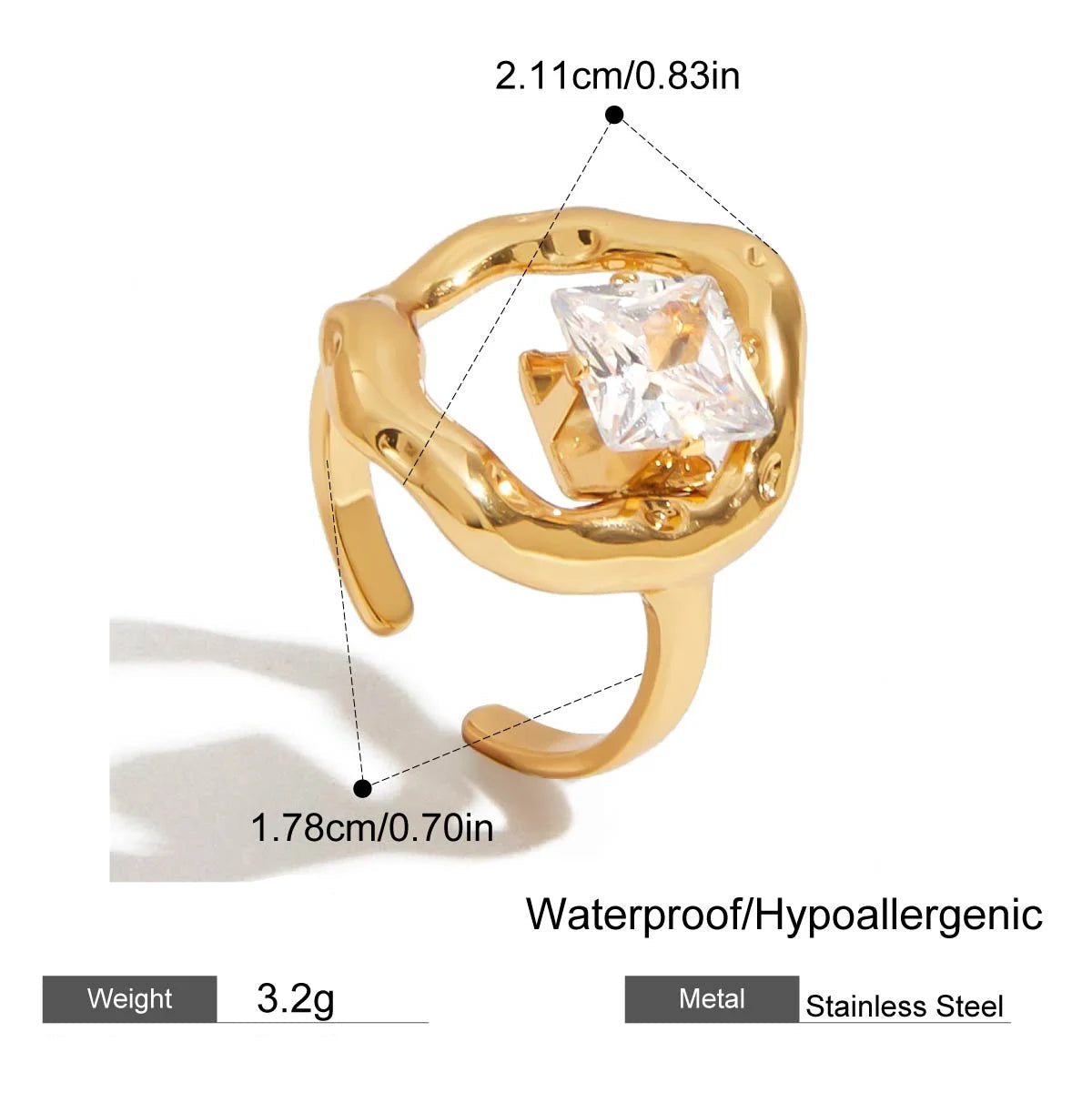 gold organic molten halo ring – Murps