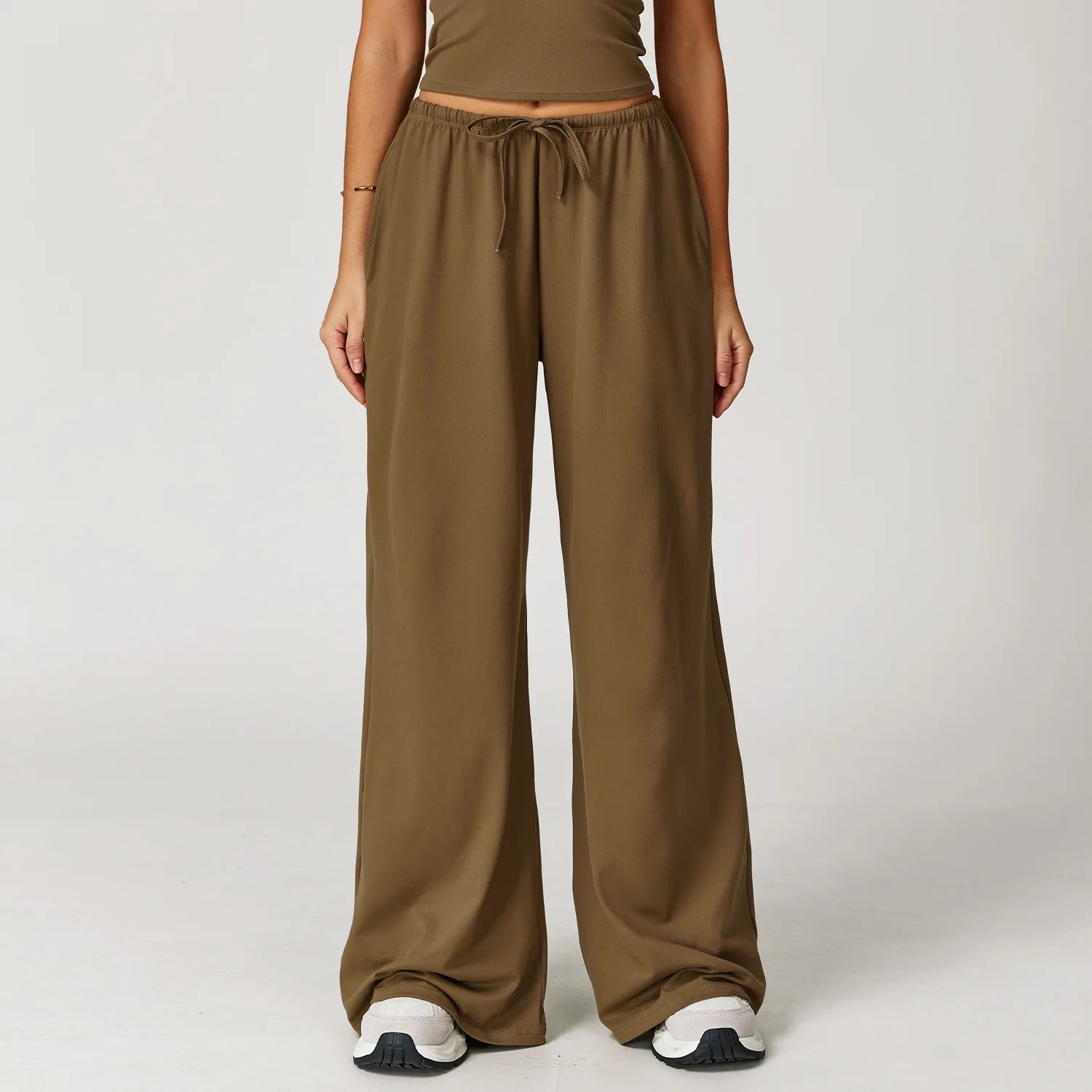 Murps Women’s Wide-Leg Drawstring Pants with Pockets – Lounge & Yoga