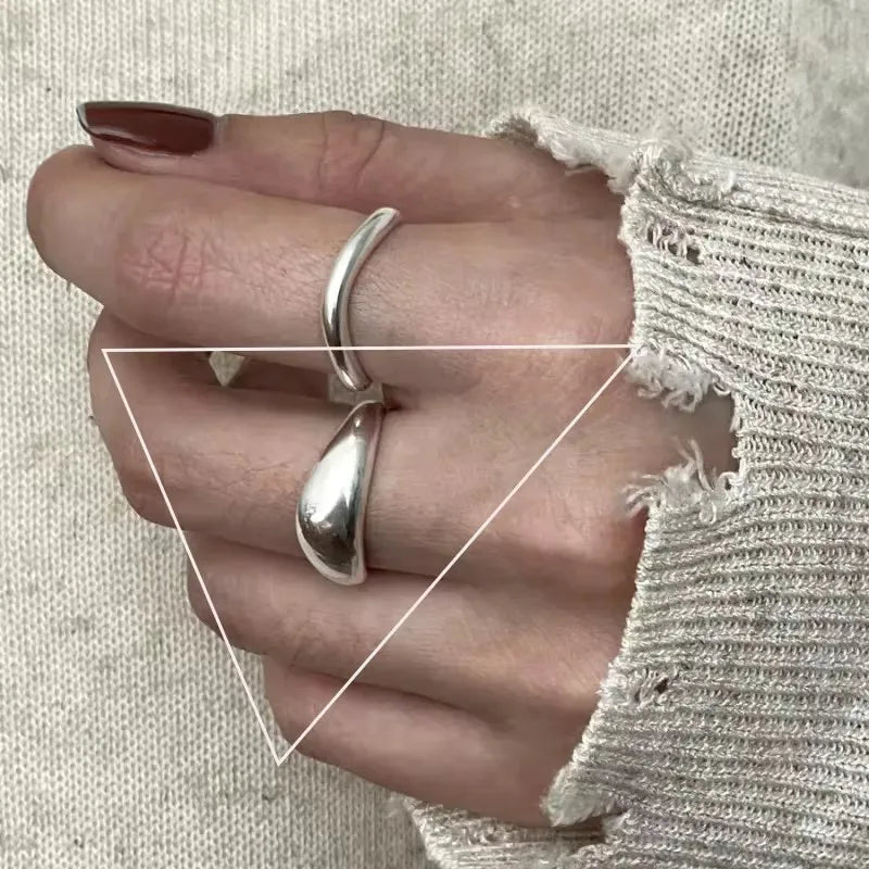 Murps 925 Sterling Silver Adjustable Statement Ring – Minimalist & Vintage Styles