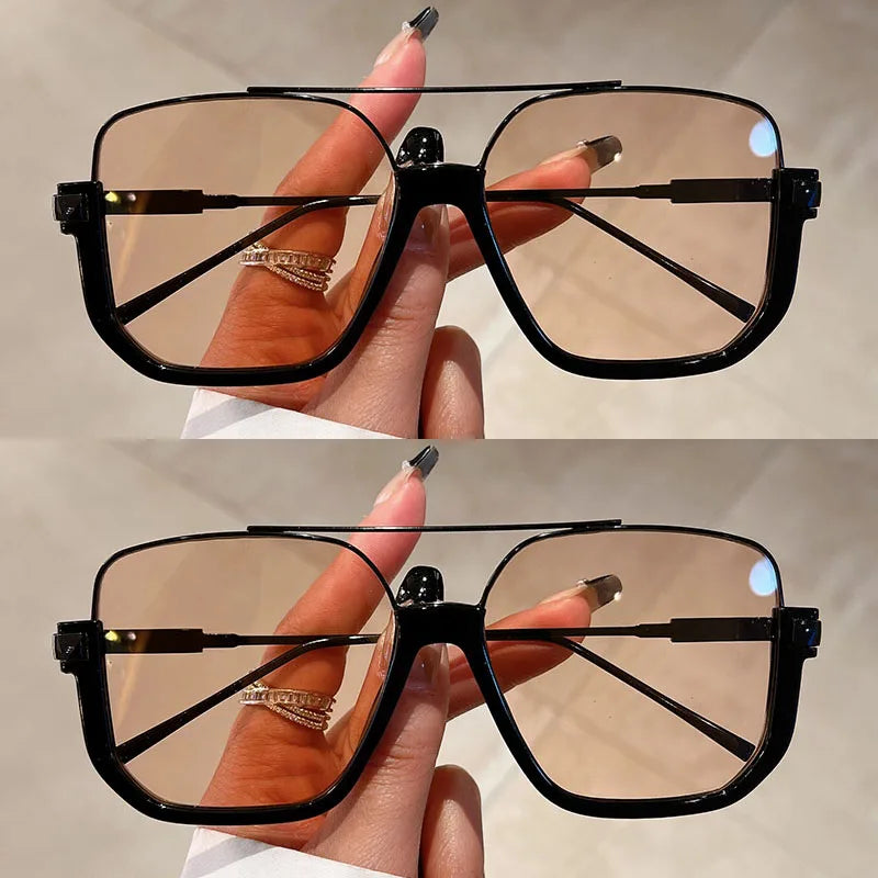 Murps Sunglasses | 2 Pairs Per Set Square Sunglasses Fashion Vintage Double Bridge Casual Sun Glasses Women Stylish Oversized Brand Design Shades