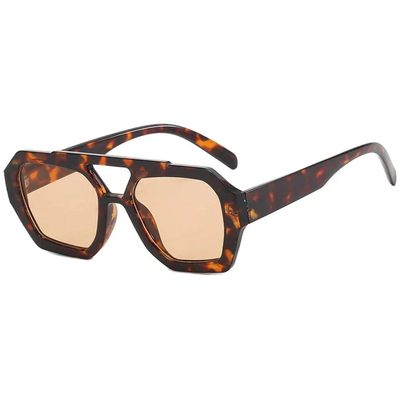 color lineup of oversized square sunglasses in black tortoise brown amber blue and rose