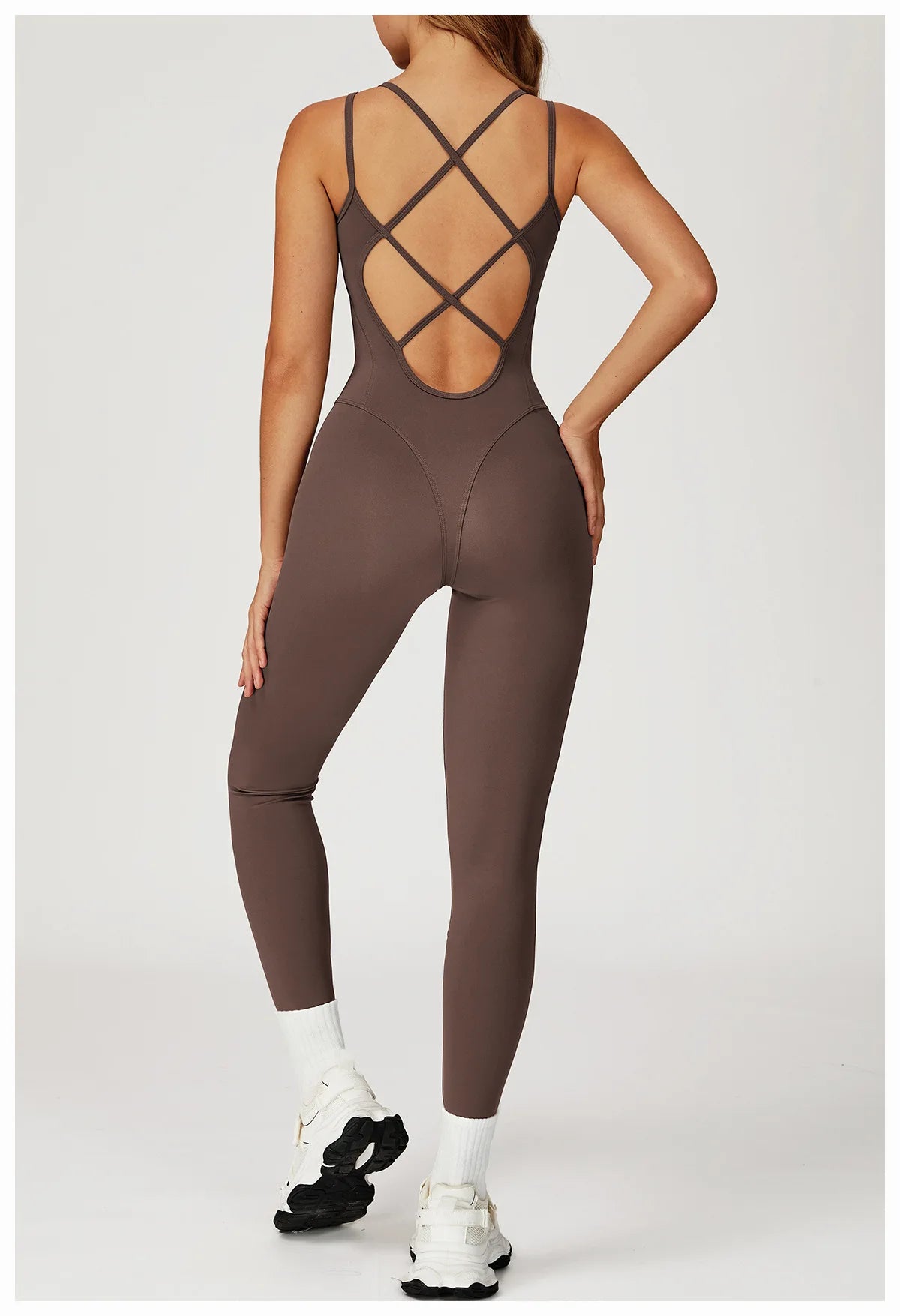 Naked Jumpsuit Cross back Women's Yoga Set One Piece Slim Yoga suit Outdoor Running Fitness suit Sexy Female Push Up Workout Set