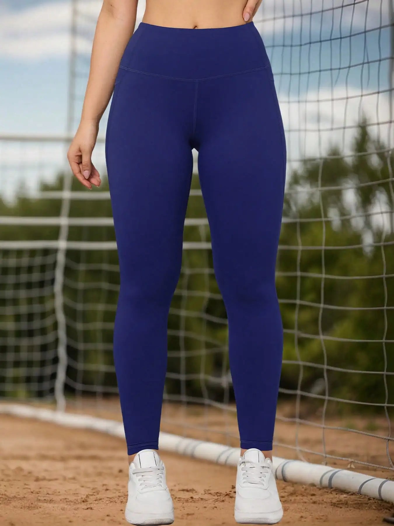 purple high-waist yoga leggings with side phone pockets – Murps