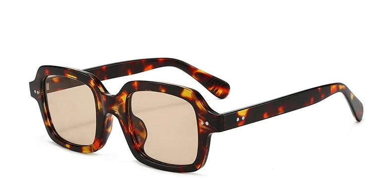 Retro Square Sunglasses for Women | Glossy Frame With Stud Accents UV400