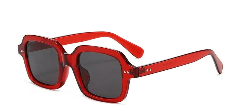 Retro Square Sunglasses for Women | Glossy Frame With Stud Accents UV400