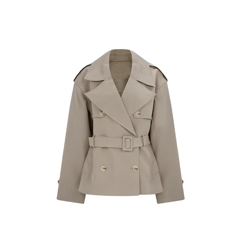 Belted Trench Blazer & Shorts Set | Women’s Double-Breasted Two-Piece