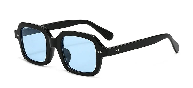 Retro Square Sunglasses for Women | Glossy Frame With Stud Accents UV400
