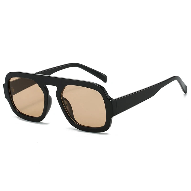 Murps AeroSquare retro pilot sunglasses in black frame with black gray lenses