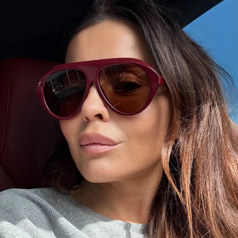 Murps Flat-Top Pilot Sunglasses UV400 – Oversized Shield