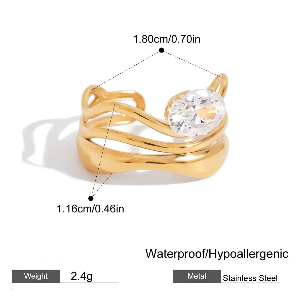 gold organic molten halo ring – Murps