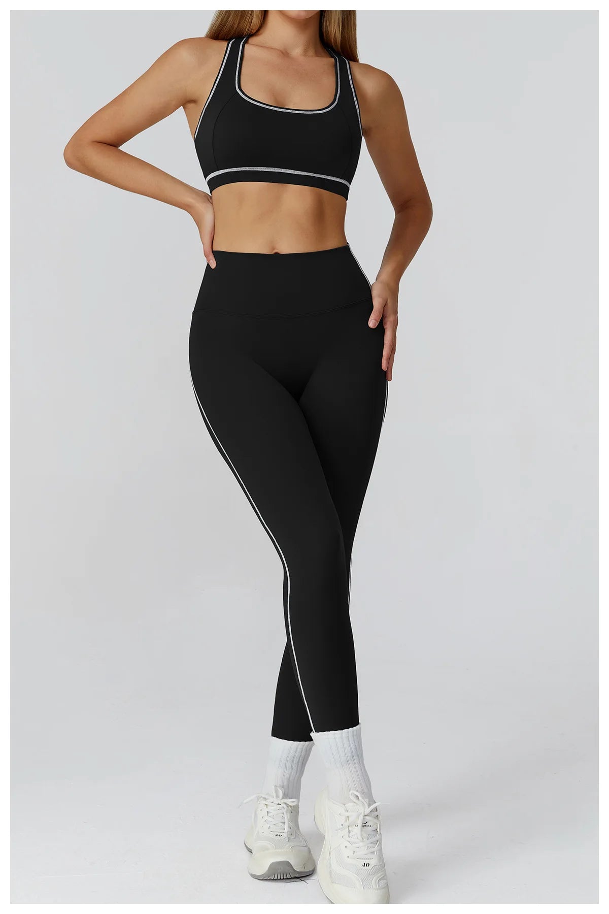 Sculpt-Contour Active Set 2/3-Piece – Zip Jacket, Bra & High-Waist Leggings
