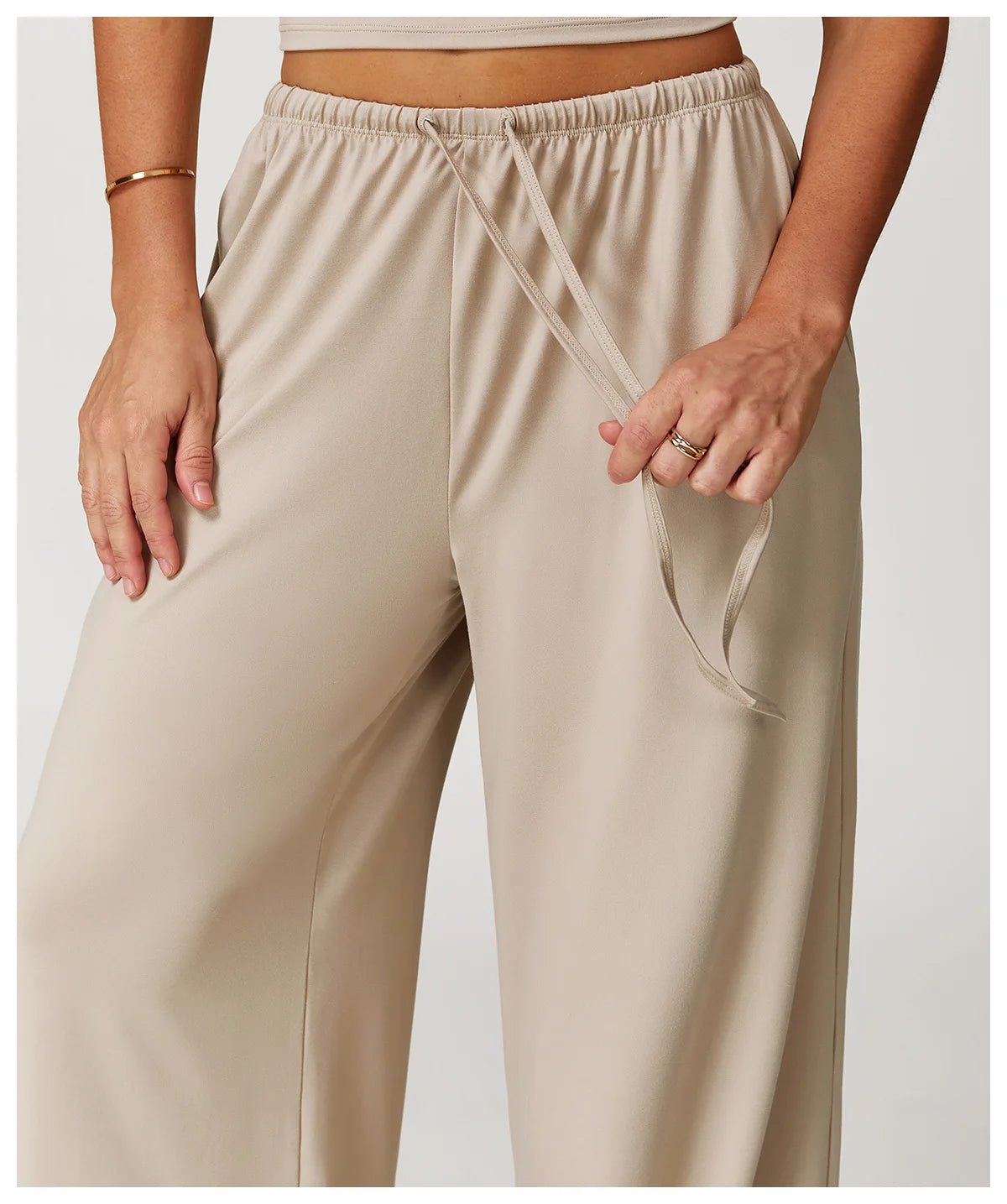 Murps Women’s Wide-Leg Drawstring Pants with Pockets – Lounge & Yoga