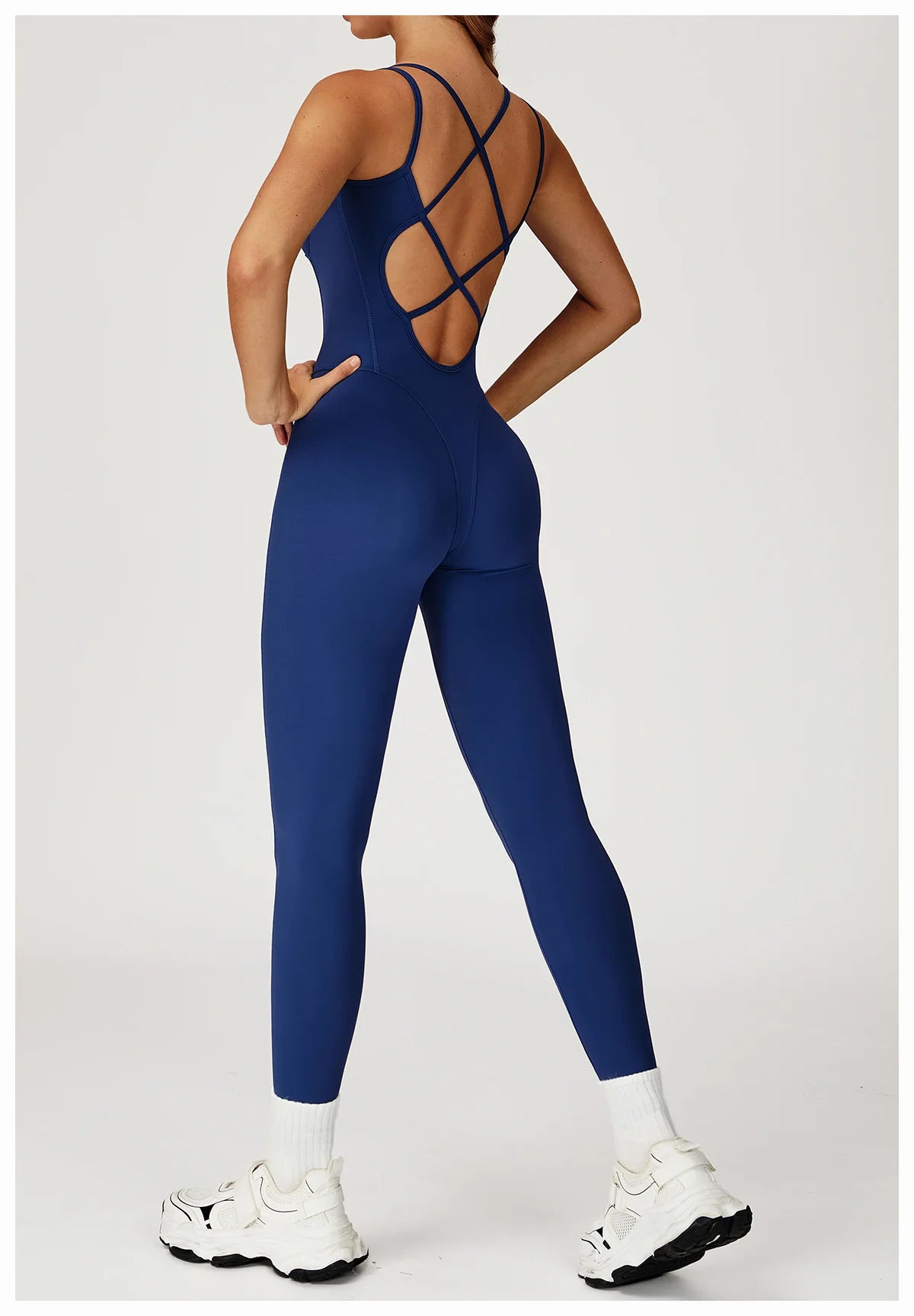Naked Jumpsuit Cross back Women's Yoga Set One Piece Slim Yoga suit Outdoor Running Fitness suit Sexy Female Push Up Workout Set