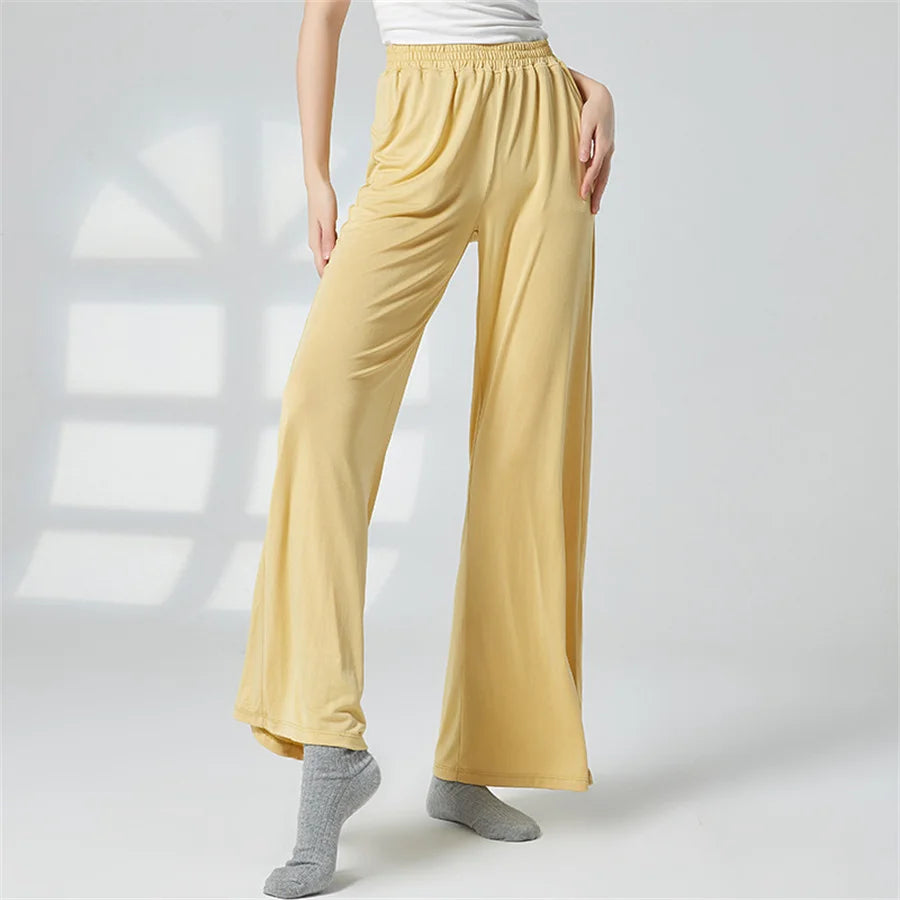 CloudSoft Modal Wide-Leg Lounge Pants – Women’s High-Waist