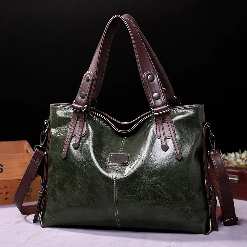 Convertible Vegan Leather Tote & Crossbody Bag for Women | Multi-Pocket Organizer