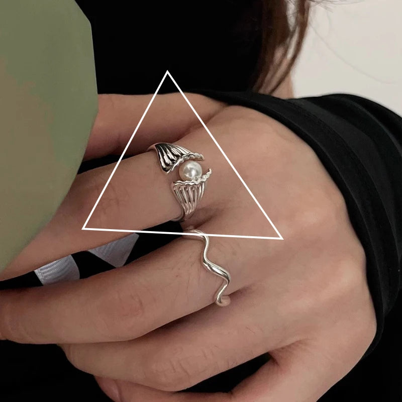 Murps 925 Sterling Silver Adjustable Statement Ring – Minimalist & Vintage Styles