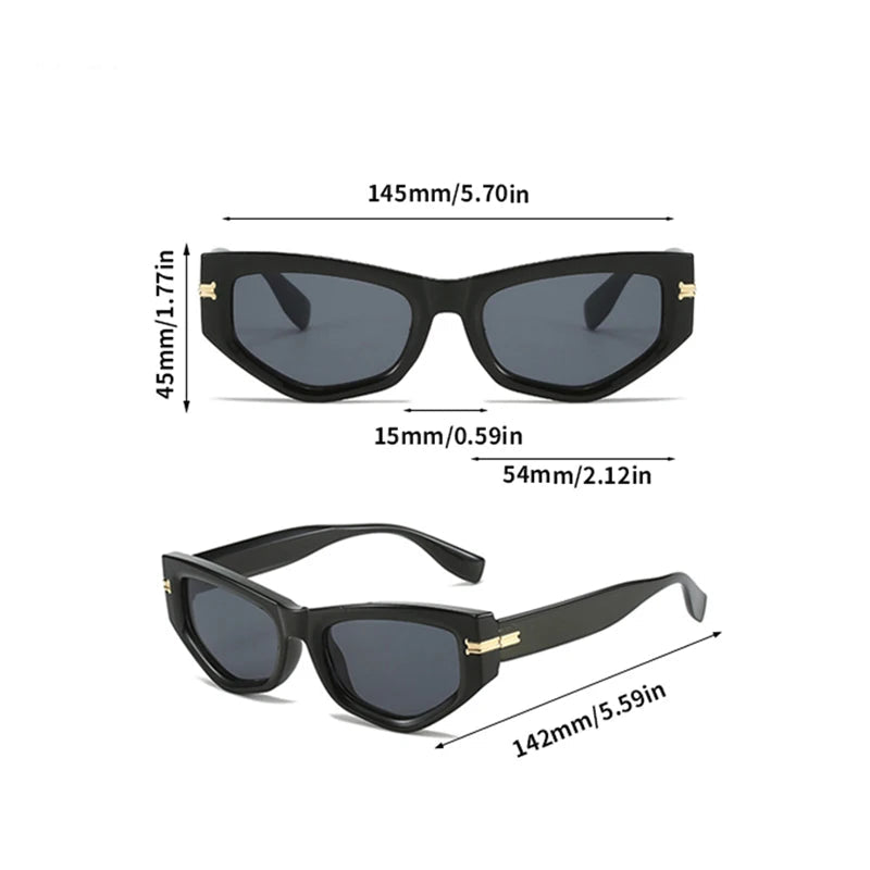 Retro Cat-Eye Rectangle Sunglasses for Women | UV400 Gradient Lenses