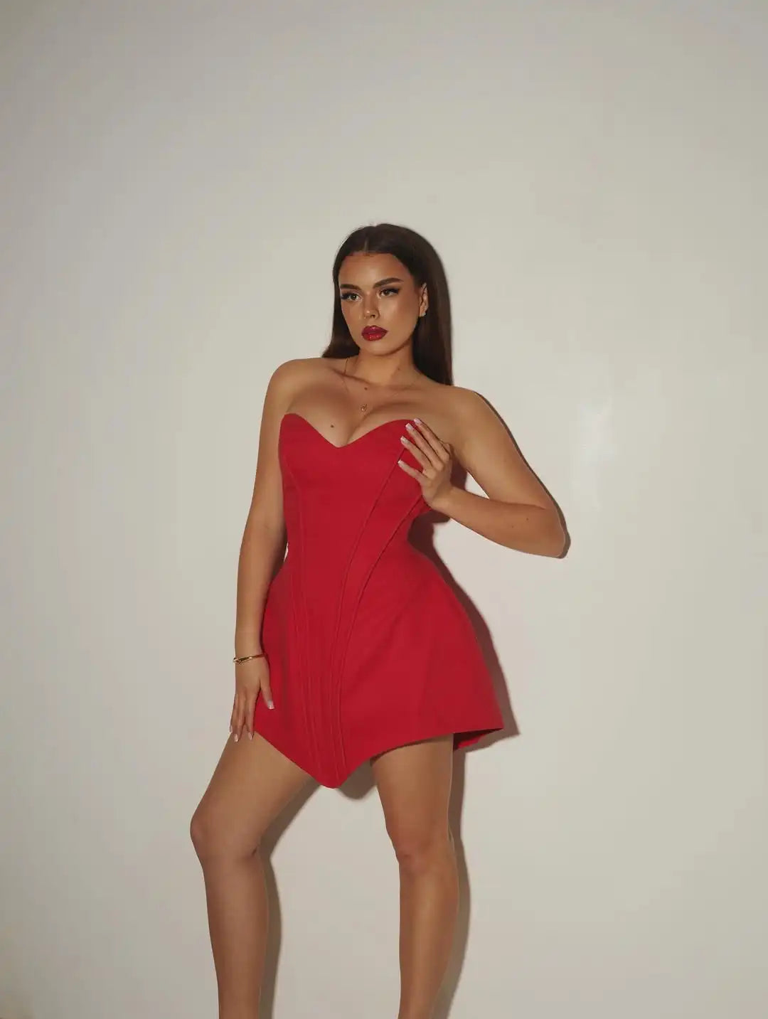 Strapless Corset Mini Dress for Women | Sweetheart Neckline Sculpting Satin