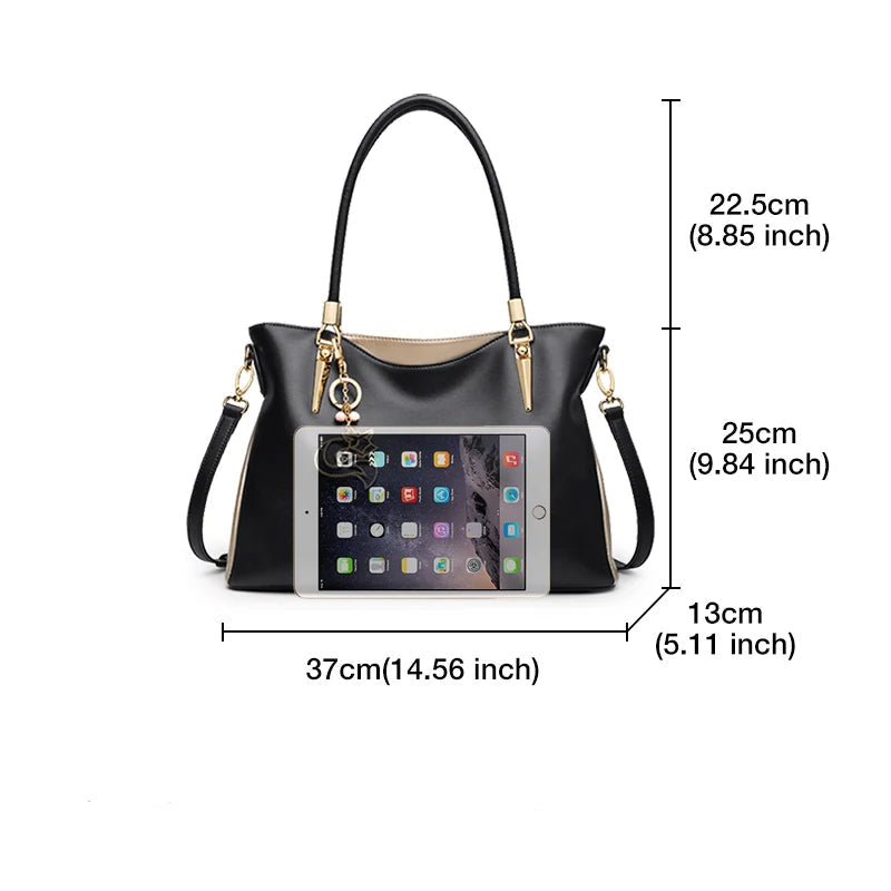 FOXER Split Leather Shoulder Tote Handbag for Women