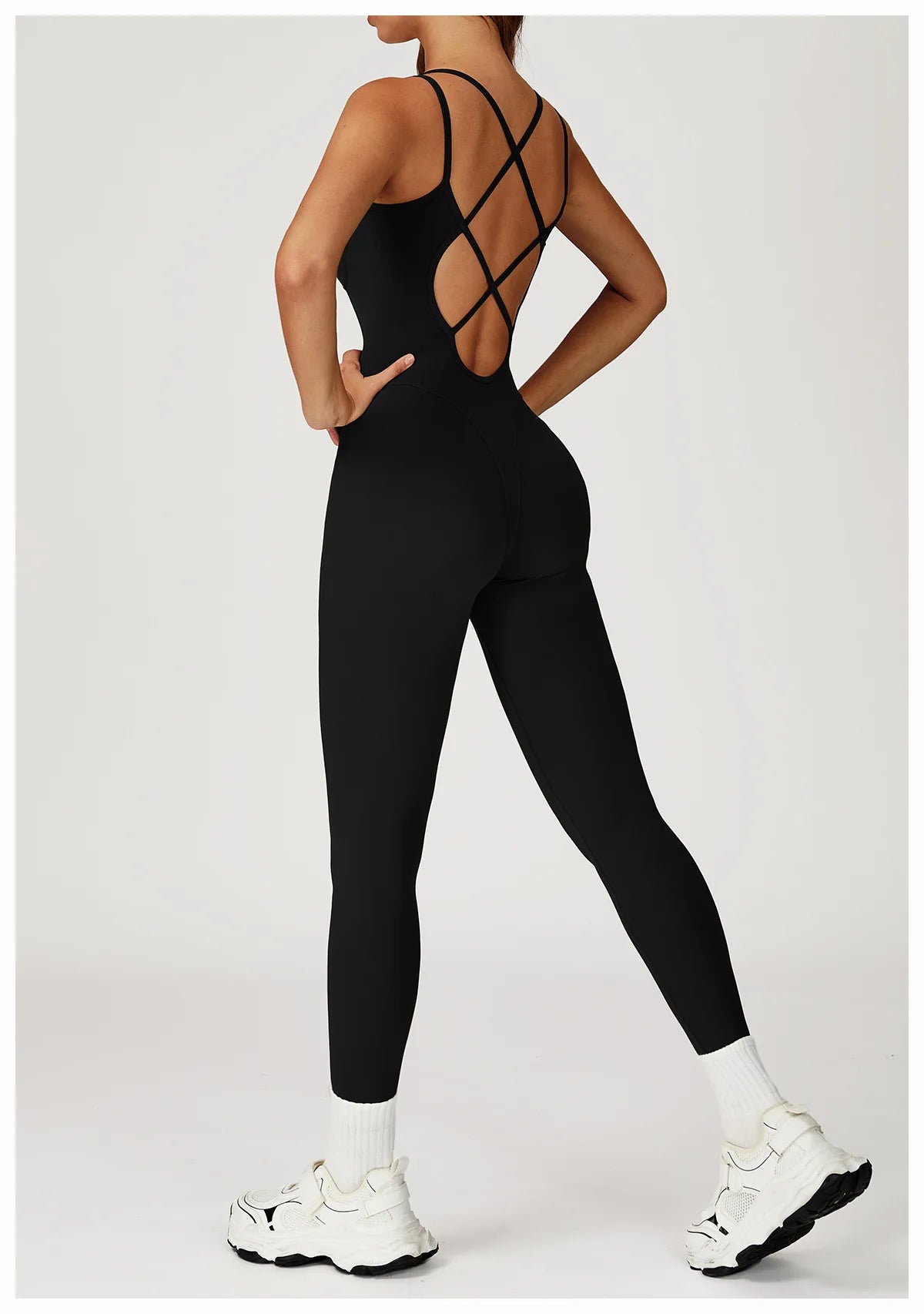 Naked Jumpsuit Cross back Women's Yoga Set One Piece Slim Yoga suit Outdoor Running Fitness suit Sexy Female Push Up Workout Set