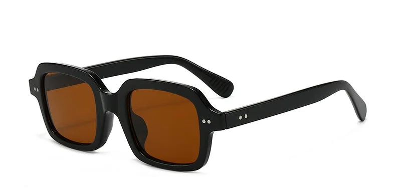 Retro Square Sunglasses for Women | Glossy Frame With Stud Accents UV400