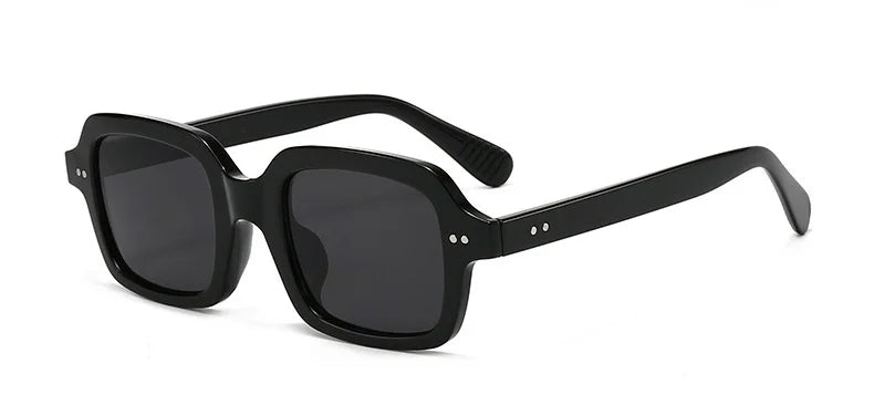 Retro Square Sunglasses for Women | Glossy Frame With Stud Accents UV400