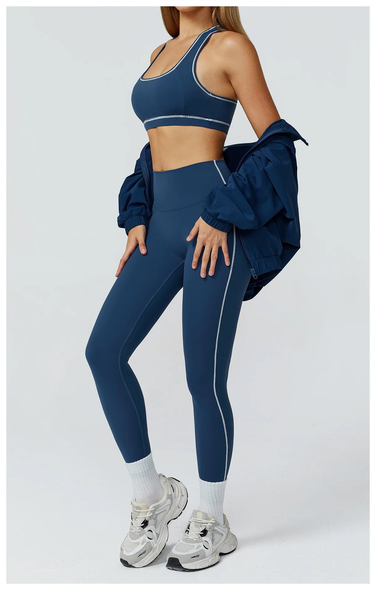 Sculpt-Contour Active Set 2/3-Piece – Zip Jacket, Bra & High-Waist Leggings