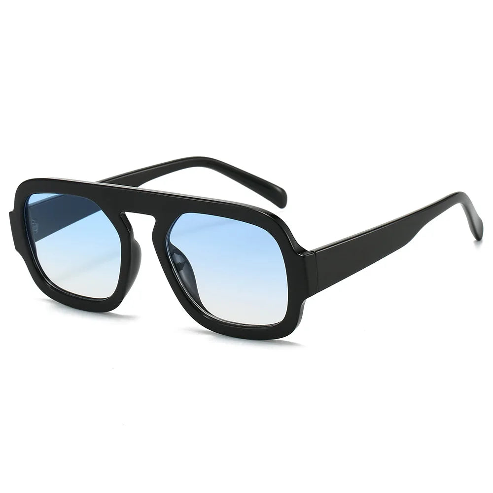 Murps AeroSquare retro pilot sunglasses in black frame with black gray lenses