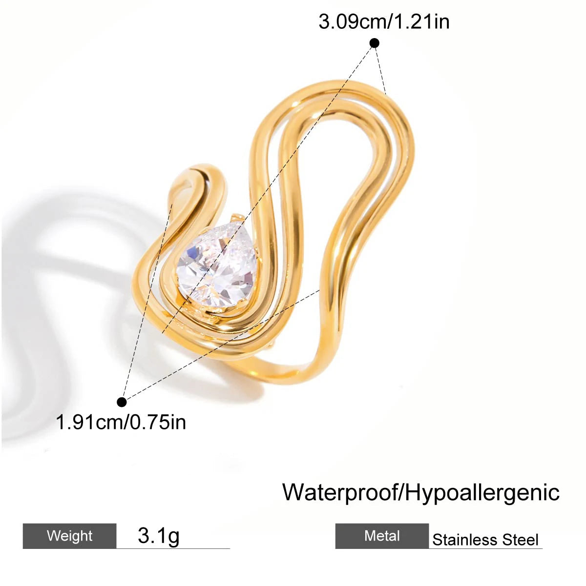 gold organic molten halo ring – Murps